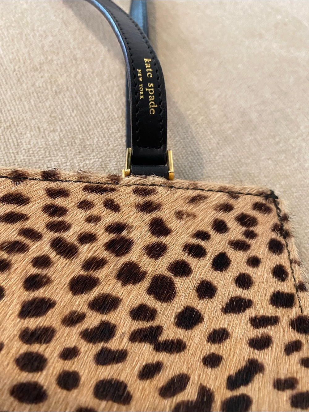 Kate Spade Leopard Print Shoulder Bag with Black Straps - Picture 6 of 6